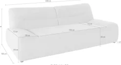 DOMO collection 2,5-Sitzer »Cesena modern, elegant und zeitlos, komfortabel, flache Armlehnen« fester Sitzkomfort