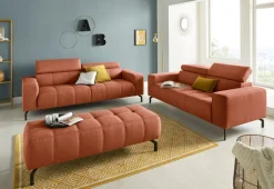 DOMO collection 2-Sitzer »Cunelli , moderne Sitznähte als Designelement, fester Sitzkomfort« whlw. verstellbare Kopfteile, passend für gängige Saugroboter