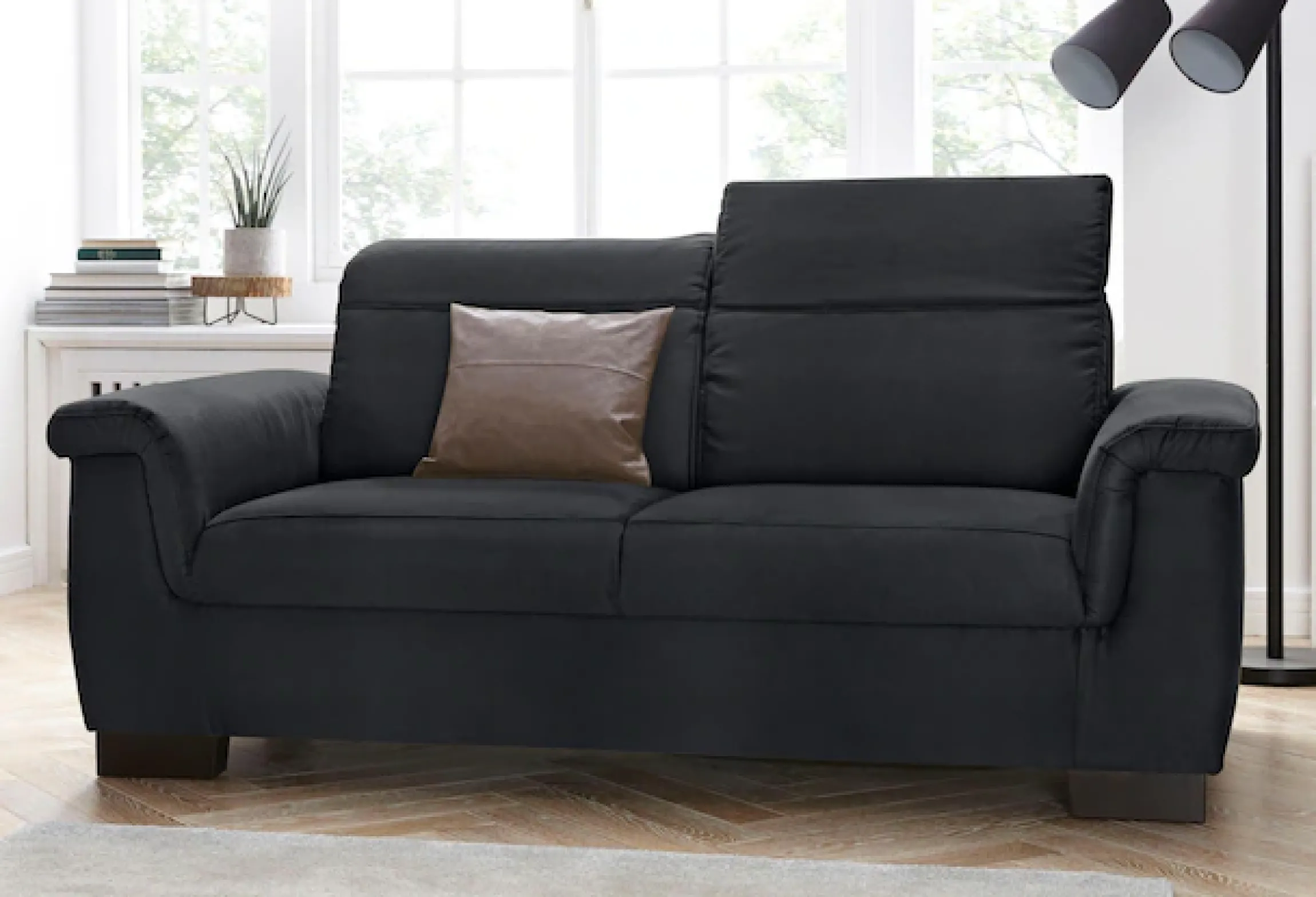 DOMO collection 2-Sitzer »Sully bequem, Breite 193cm, elegant und zeitlos, Fuß 7cm hoch« wahlweise mit Rückenverstellung