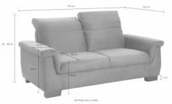 DOMO collection 2-Sitzer »Sully bequem, Breite 193cm, elegant und zeitlos, Fuß 7cm hoch« wahlweise mit Rückenverstellung