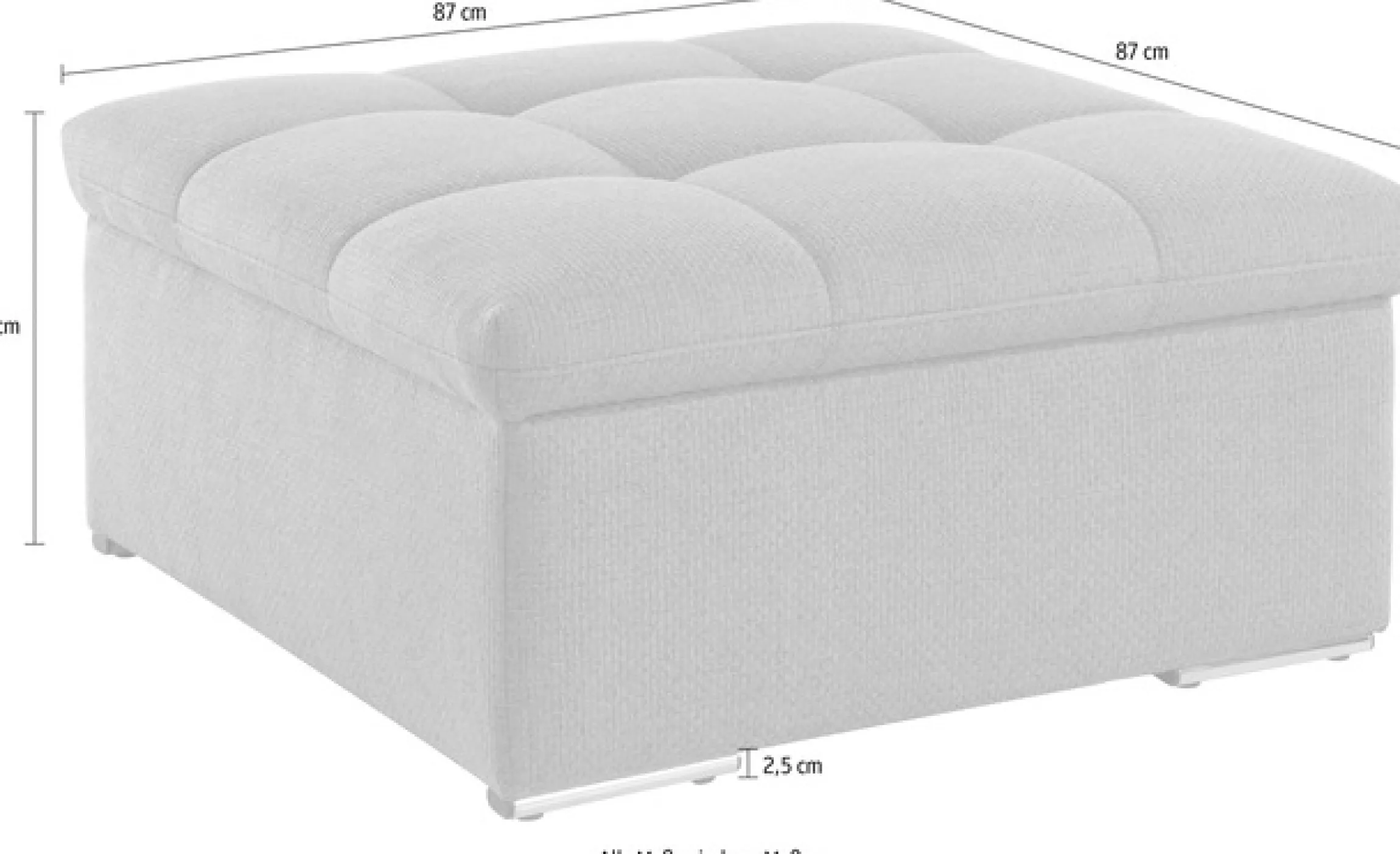 DOMO collection Sitzhocker »Lagoa moderne Steppung im Sitz, elegant und zeitlos, B/T 87/87cm« in großer Farbauswahl