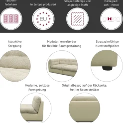 DOMO collection Sofa-Eckelement »Caleo, B/T: 117/117 cm, modular, großzügige Polsterung, Federkern« erweiterbar mit Sofaelement, Einzelsofa