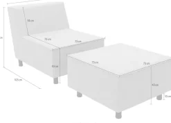 DOMO collection Sofaelement »Sonna, individuell zusammenstellbar« Einzelelemente für Terrasse, Garten und Balkon, speziell für Outdoor