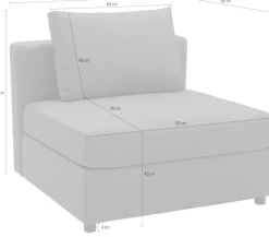 DOMO collection Sofaelement »Solskin, individuell erweiterbar/kombinierbar« mit losen Kissen. Rücken- und Seitenteile als Stecksystem.