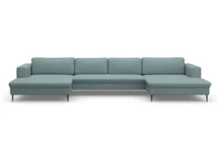 DOMO collection Wohnlandschaft »Modica U-Form aktuelles, kubisches Design mit 2 Recamieren, viel Platz« XXL, auch in Cord, Fußhöhe passend für gängige Saugroboter!