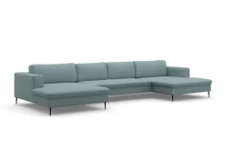 DOMO collection Wohnlandschaft »Modica U-Form aktuelles, kubisches Design mit 2 Recamieren, viel Platz« XXL, auch in Cord, Fußhöhe passend für gängige Saugroboter!