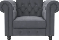 Dorel Home Chesterfield-Sessel »Felix« mit Rückenlehne 3-fach verstellbar, Beine Massivholz, Sitzhöhe 46 cm