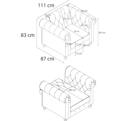 Dorel Home Chesterfield-Sessel »Felix« mit Rückenlehne 3-fach verstellbar, Beine Massivholz, Sitzhöhe 46 cm