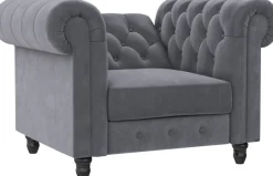 Dorel Home Chesterfield-Sessel »Felix« mit Rückenlehne 3-fach verstellbar, Beine Massivholz, Sitzhöhe 46 cm