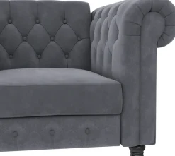 Dorel Home Chesterfield-Sessel »Felix« mit Rückenlehne 3-fach verstellbar, Beine Massivholz, Sitzhöhe 46 cm