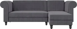 Dorel Home Ecksofa »Felix II, L-Form, Schlafsofa 241cm (Liegefl. 108/195 cm),« verstellb. Rückenlehne, Recamiere wechselbar, Cord