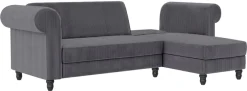 Dorel Home Ecksofa »Felix II, L-Form, Schlafsofa 241cm (Liegefl. 108/195 cm),« verstellb. Rückenlehne, Recamiere wechselbar, Cord