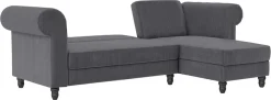 Dorel Home Ecksofa »Felix II, L-Form, Schlafsofa 241cm (Liegefl. 108/195 cm),« verstellb. Rückenlehne, Recamiere wechselbar, Cord