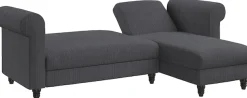 Dorel Home Ecksofa »Felix II, L-Form, Schlafsofa 241cm (Liegefl. 108/195 cm),« verstellb. Rückenlehne, Recamiere wechselbar, Cord