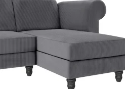 Dorel Home Ecksofa »Felix II, L-Form, Schlafsofa 241cm (Liegefl. 108/195 cm),« verstellb. Rückenlehne, Recamiere wechselbar, Cord