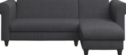Dorel Home Ecksofa »Felix II, L-Form, Schlafsofa 241cm (Liegefl. 108/195 cm),« verstellb. Rückenlehne, Recamiere wechselbar, Cord