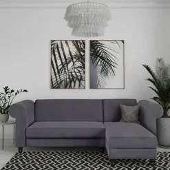 Dorel Home Ecksofa »Felix II, L-Form, Schlafsofa 241cm (Liegefl. 108/195 cm),« verstellb. Rückenlehne, Recamiere wechselbar, Cord