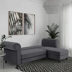 Dorel Home Ecksofa »Felix II, L-Form, Schlafsofa 241cm (Liegefl. 108/195 cm),« verstellb. Rückenlehne, Recamiere wechselbar, Cord