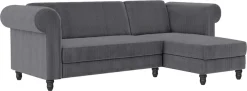 Dorel Home Ecksofa »Felix II, L-Form, Schlafsofa 241cm (Liegefl. 108/195 cm),« verstellb. Rückenlehne, Recamiere wechselbar, Cord