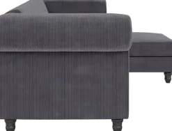 Dorel Home Ecksofa »Felix II, L-Form, Schlafsofa 241cm (Liegefl. 108/195 cm),« verstellb. Rückenlehne, Recamiere wechselbar, Cord
