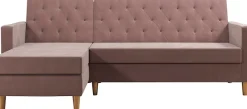 Dorel Home Ecksofa »Liberty, L-Form,« mit Schlafffunktion, Recamiere beidseitig montierbar, Sitzhöhe 43 cm