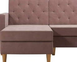 Dorel Home Ecksofa »Liberty, L-Form,« mit Schlafffunktion, Recamiere beidseitig montierbar, Sitzhöhe 43 cm