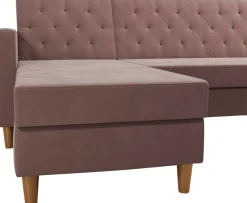 Dorel Home Ecksofa »Liberty, L-Form,« mit Schlafffunktion, Recamiere beidseitig montierbar, Sitzhöhe 43 cm