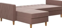 Dorel Home Ecksofa »Liberty, L-Form,« mit Schlafffunktion, Recamiere beidseitig montierbar, Sitzhöhe 43 cm