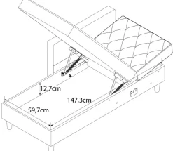 Dorel Home Ecksofa »Liberty, L-Form,« mit Schlafffunktion, Recamiere beidseitig montierbar, Sitzhöhe 43 cm