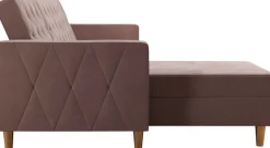 Dorel Home Ecksofa »Liberty, L-Form,« mit Schlafffunktion, Recamiere beidseitig montierbar, Sitzhöhe 43 cm