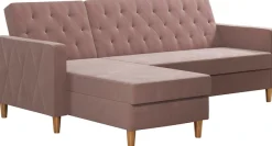 Dorel Home Ecksofa »Liberty, L-Form,« mit Schlafffunktion, Recamiere beidseitig montierbar, Sitzhöhe 43 cm