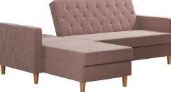 Dorel Home Ecksofa »Liberty, L-Form,« mit Schlafffunktion, Recamiere beidseitig montierbar, Sitzhöhe 43 cm