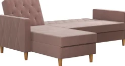 Dorel Home Ecksofa »Liberty, L-Form,« mit Schlafffunktion, Recamiere beidseitig montierbar, Sitzhöhe 43 cm