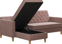 Dorel Home Ecksofa »Liberty, L-Form,« mit Schlafffunktion, Recamiere beidseitig montierbar, Sitzhöhe 43 cm