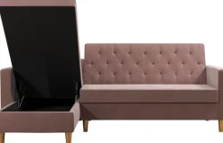 Dorel Home Ecksofa »Liberty, L-Form,« mit Schlafffunktion, Recamiere beidseitig montierbar, Sitzhöhe 43 cm