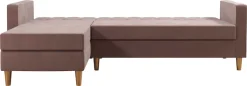 Dorel Home Ecksofa »Liberty, L-Form,« mit Schlafffunktion, Recamiere beidseitig montierbar, Sitzhöhe 43 cm