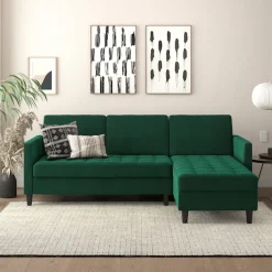 Dorel Home Ecksofa »Presley, L-Form,« Ecksofa mit Bett-Funktion und Stauraum, verstellbare Rückenlehne