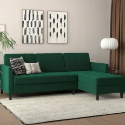 Dorel Home Ecksofa »Presley, L-Form,« Ecksofa mit Bett-Funktion und Stauraum, verstellbare Rückenlehne