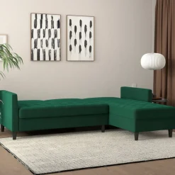 Dorel Home Ecksofa »Presley, L-Form,« Ecksofa mit Bett-Funktion und Stauraum, verstellbare Rückenlehne