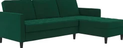 Dorel Home Ecksofa »Presley, L-Form,« Ecksofa mit Bett-Funktion und Stauraum, verstellbare Rückenlehne