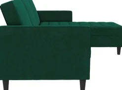 Dorel Home Ecksofa »Presley, L-Form,« Ecksofa mit Bett-Funktion und Stauraum, verstellbare Rückenlehne
