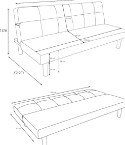 Dorel Home Schlafsofa »Alby« verschiedene Farbvarianten erhältlich, Sitzhöhe 36 cm, Breite 90 cm
