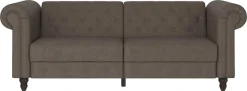 Dorel Home 3-Sitzer »Felix, Schlafsofa 236 cm, (Liegefläche 108x190cm), Rückenlehne« 3-fach verstellbar, Velours, Kunstleder, Luxus-Microfaser Vintage