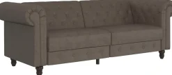 Dorel Home 3-Sitzer »Felix, Schlafsofa 236 cm, (Liegefläche 108x190cm), Rückenlehne« 3-fach verstellbar, Velours, Kunstleder, Luxus-Microfaser Vintage