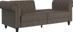 Dorel Home 3-Sitzer »Felix, Schlafsofa 236 cm, (Liegefläche 108x190cm), Rückenlehne« 3-fach verstellbar, Velours, Kunstleder, Luxus-Microfaser Vintage