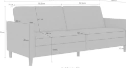 Dorel Home 3-Sitzer »Presley« Sofa mit Bett-Funktion und verstellbarer Rückenlehne