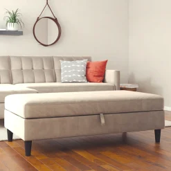 Dorel Home Stauraumhocker »Hartford« Polsterhocker mit Stauraum, frei im Raum stellbar, Sitzhöhe 43 cm