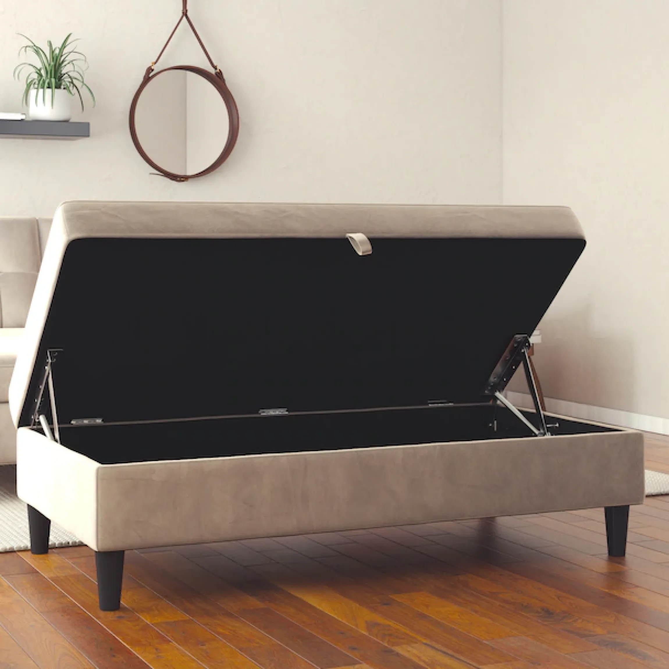 Dorel Home Stauraumhocker »Hartford« Polsterhocker mit Stauraum, frei im Raum stellbar, Sitzhöhe 43 cm