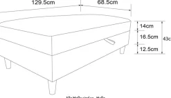 Dorel Home Stauraumhocker »Hartford« Polsterhocker mit Stauraum, frei im Raum stellbar, Sitzhöhe 43 cm