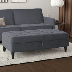 Dorel Home Stauraumhocker »Presley« Polsterhocker mit Stauraum, frei im Raum stellbar, Sitzhöhe 43 cm